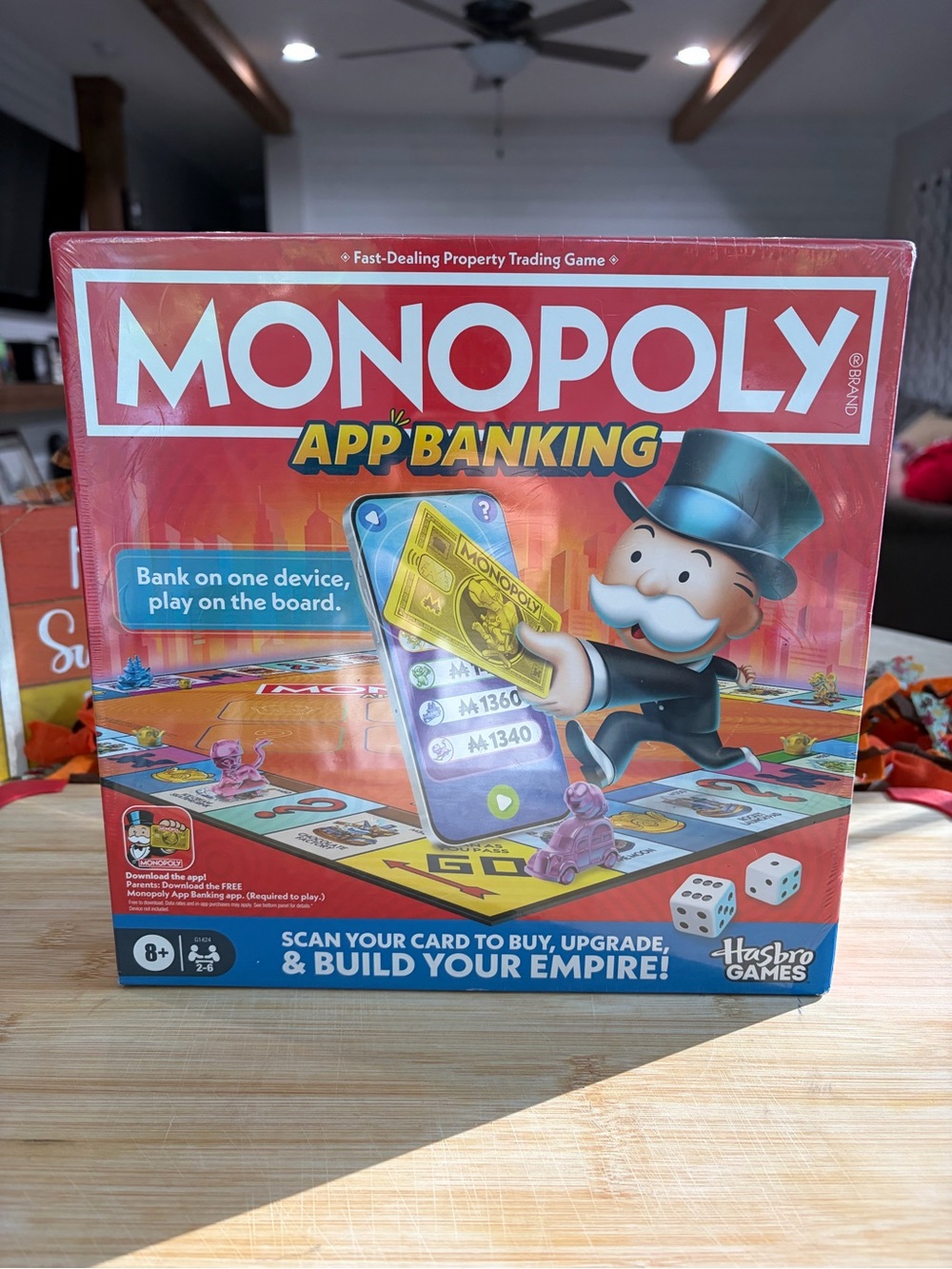 Hasbro Monopoly App Banking Board Game - Red and Yellow Artwork